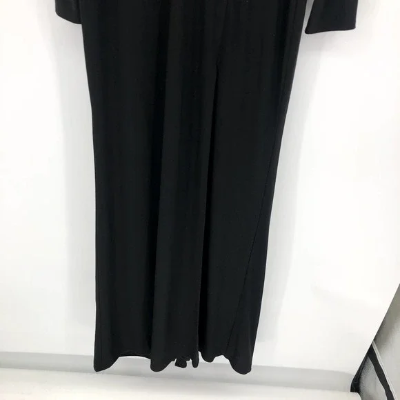 IEENA FOR MAC DUGGAL Jersey Gown 12 Black Long Sleeve Asymmetrical Ruched NWT - Picture 13 of 15